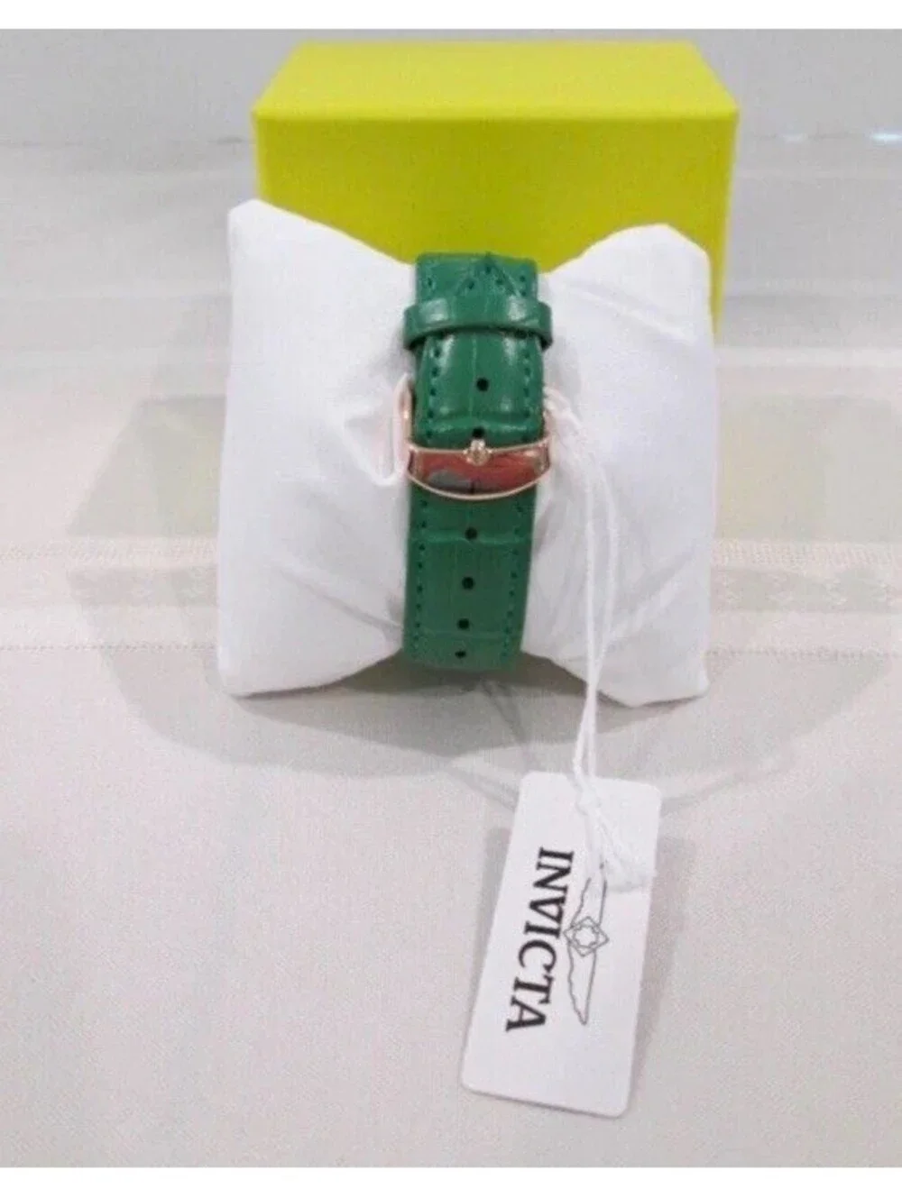Invicta Celestial Women's Watch 30mm Green Band 70297 Rose Gold-Leather NEW